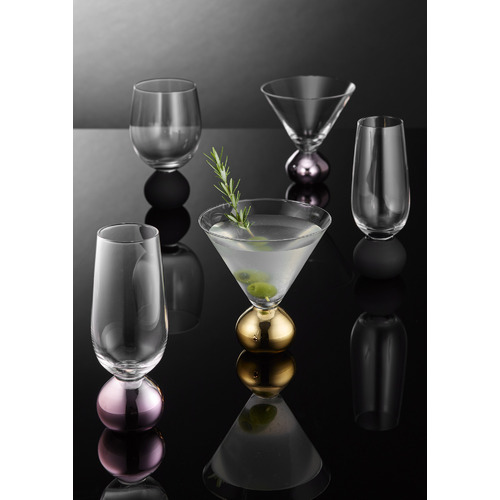 Matte Black Astrid 445ml Crystal Wine Glasses