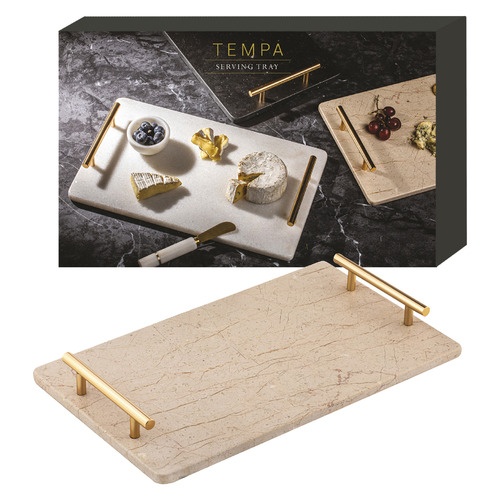 Tempa 40cm Emerson Marble Handled Rectangle Food Serving Tray