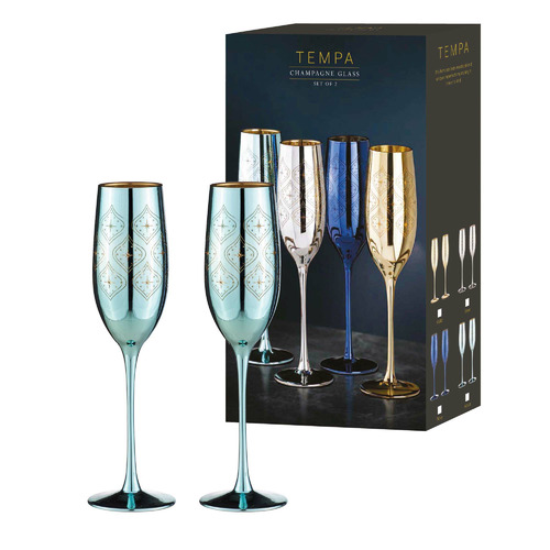 Tempa Aqua Estelle 240ml Champagne Glasses Temple & ster