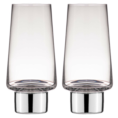 Silver Aurora Crystal Highball Tumblers