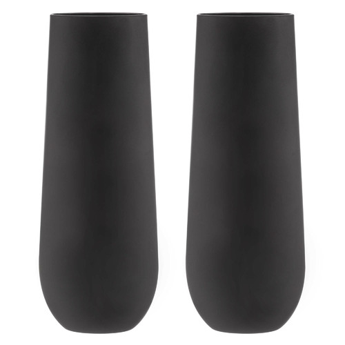Matte Black Aurora Stemless Champagne Glasses