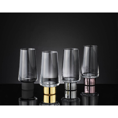 Silver Aurora Crystal Highball Tumblers