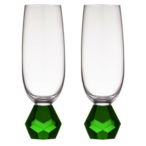 Emerald Zhara Champagne Glasses