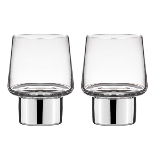 Silver Aurora Crystal Glass Tumblers