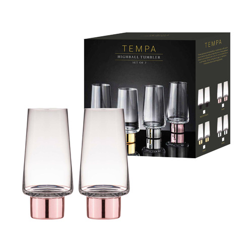 Rose Aurora Crystal Highball Tumblers