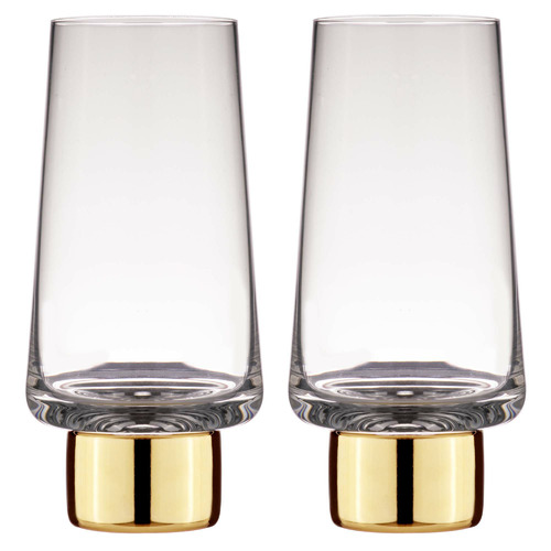 Gold Aurora Crystal Highball Tumblers Temple & ster