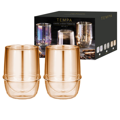 Gold Costa 300ml Glass Tumblers