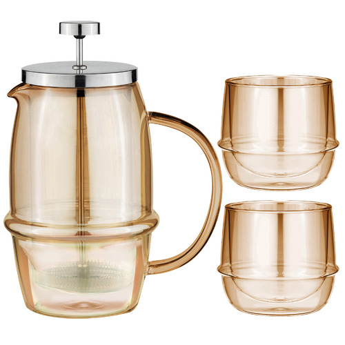 3 Piece Gold Costa French Press & Tumbler  Set