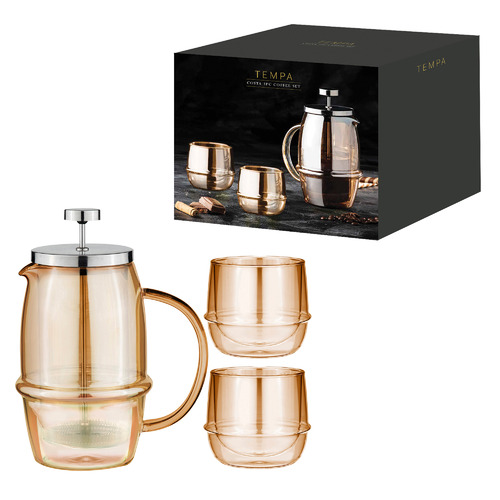3 Piece Gold Costa French Press & Tumbler  Set