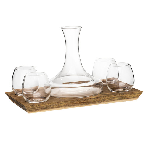 6 Piece Harvey Wine Decanter & Glass Set Temple & ster