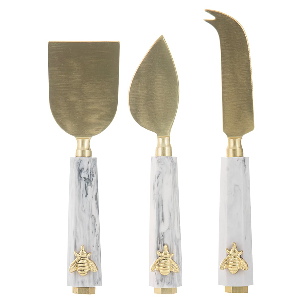 3 Piece Modern Bee Cheese Knife Set