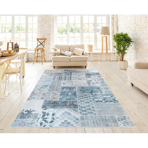 Blue Carmen Power-Loomed Rug