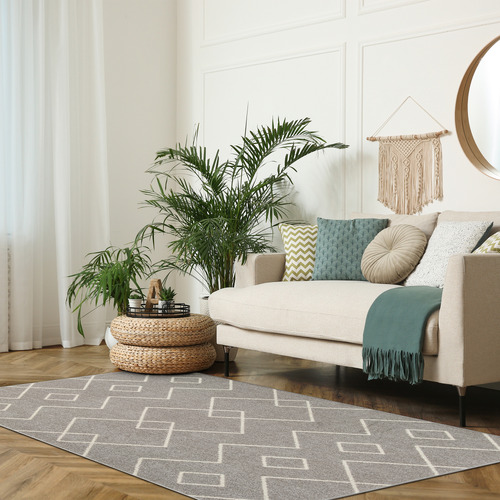 Light Grey Marquise Power-Loomed Rug