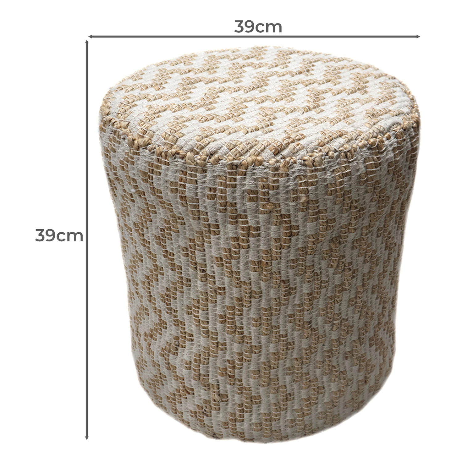 Felicia Jute & Cotton Pouffe