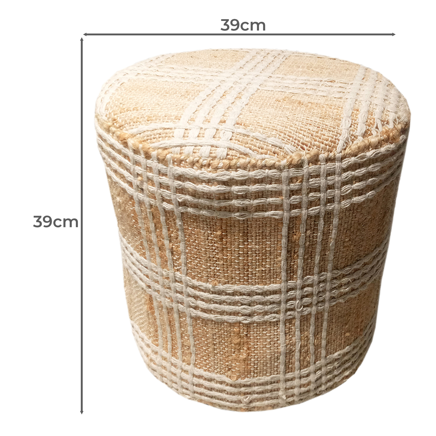 Gaston Jute & Cotton Pouffe