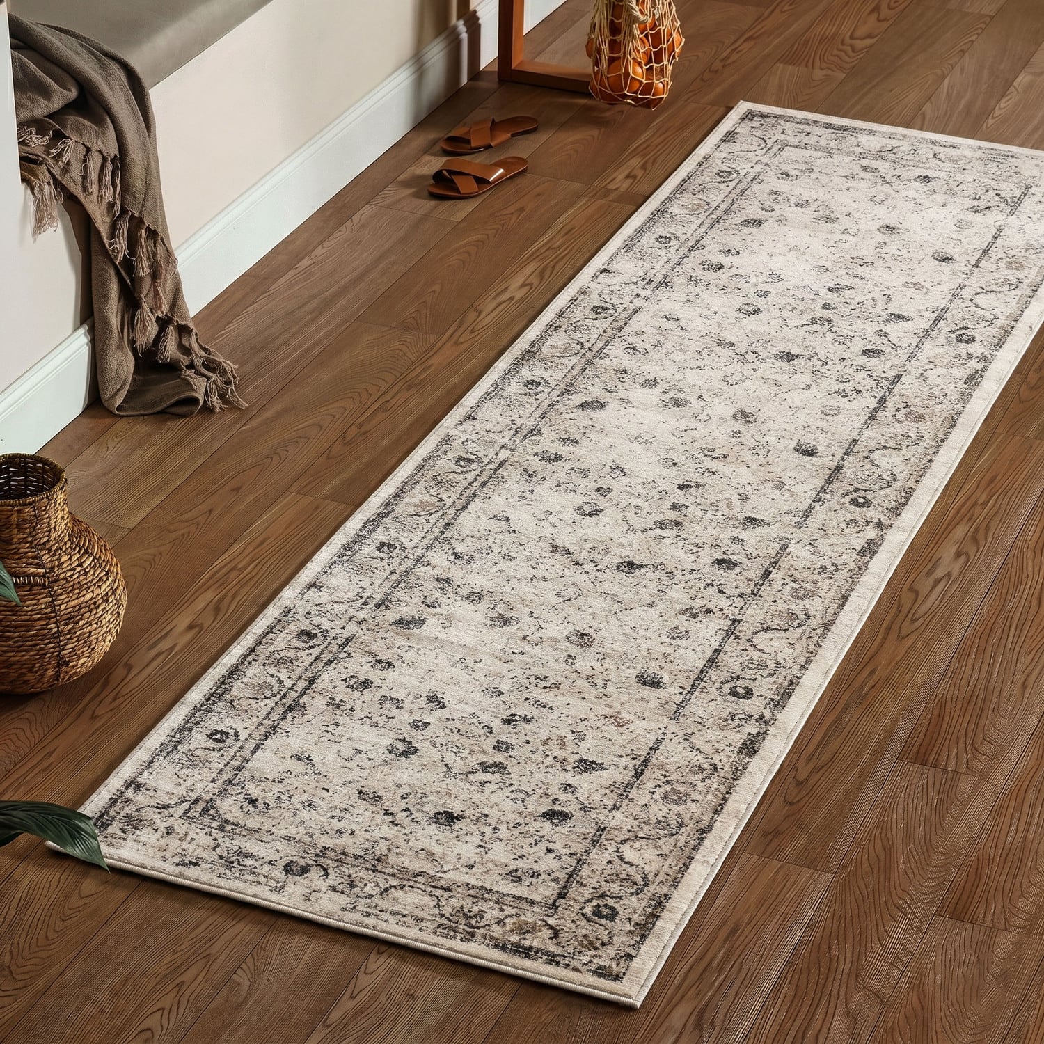 Dark Beige Sophie Transitional Distressed Runner