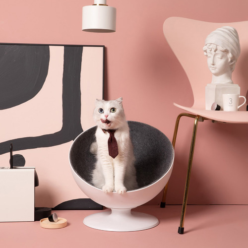 White Dome Cat Bed Temple & ster