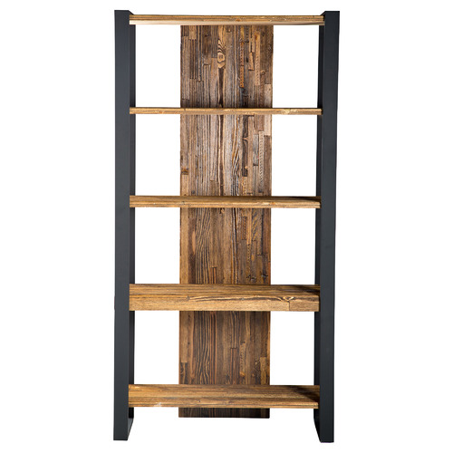 Manhattanhome Rustic Xavier Pine Wood, Rustic Wood Bookcase With Doors