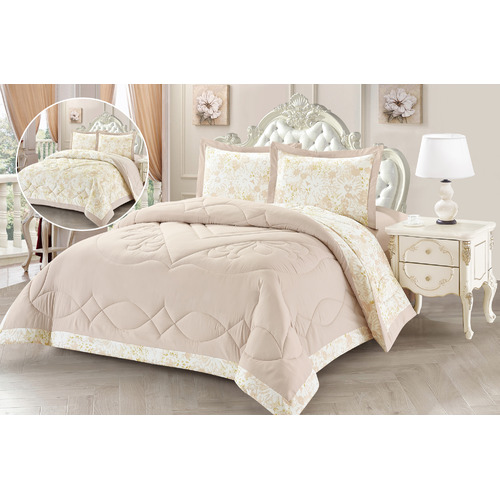 CasaRosso Champagne Wendy Comforter Set | Temple & Webster