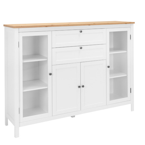 Core Living White Brenna Sideboard with Glass Doors | Temple & Webster