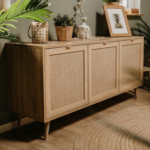 VigarandRose Large Jamal Rattan Effect Sideboard & Reviews Temple