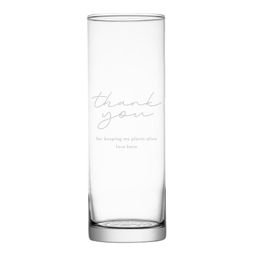 Thank You Personalised Glass Vase Temple & ster