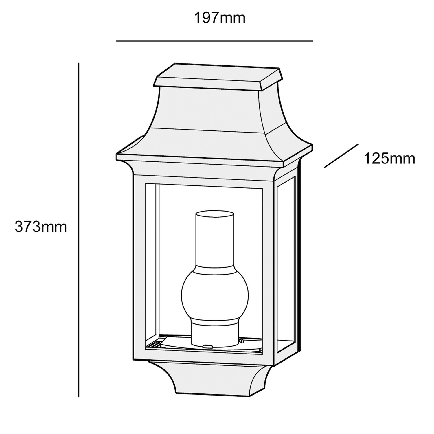 Louis Philippe Aluminium & Glass Outdoor Wall Light