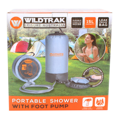 15L Outdoor Portable Shower Bag with Foot Pump