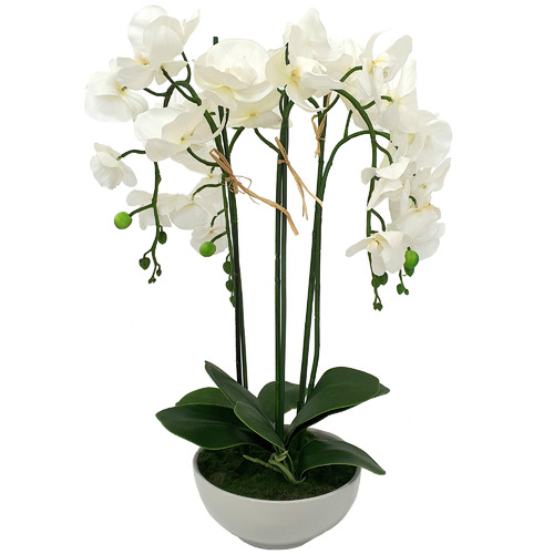 K'sHomewares&Decor 60cm Potted Faux Orchid Plant Temple & ster