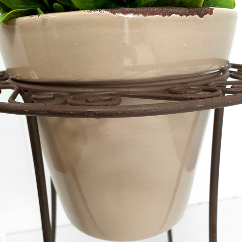 Brown Round Pot On Stand