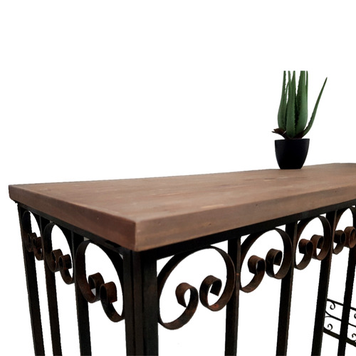 Ornate Wood & Iron Console Table Temple & ster
