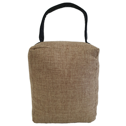 Brown Hessian Cube Doorstop