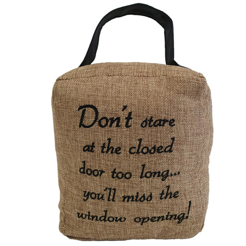 Brown Hessian Cube Doorstop