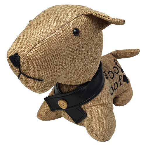Brown Hessian Woof Woof Dog Doorstop