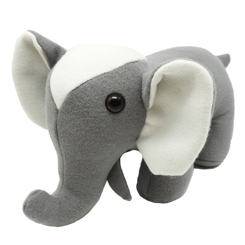 Grey & White Elephant Doorstop