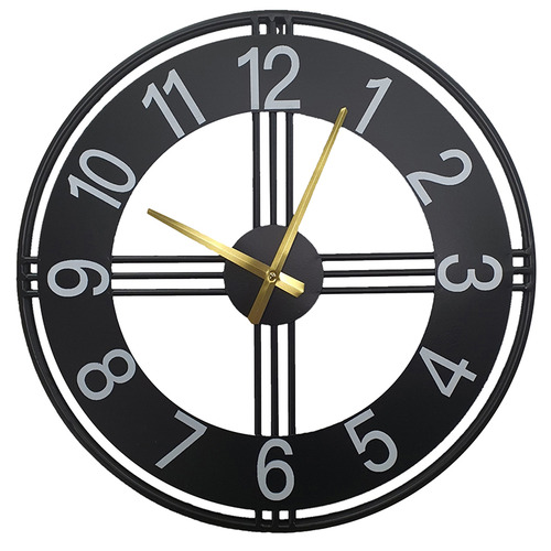 K'sHomewares&Decor Black Stanley Open Faced Wall Clock Temple & ster