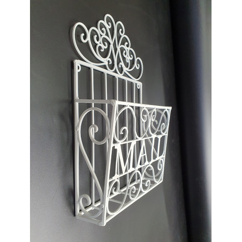 White Decorative Metal Mail Holder