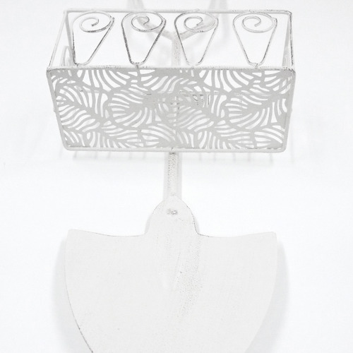 Antique Cream Shovel Metal Hanging Plant Holder