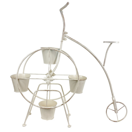 5 Piece Penny Farthing Planter on Bicycle Stand Set