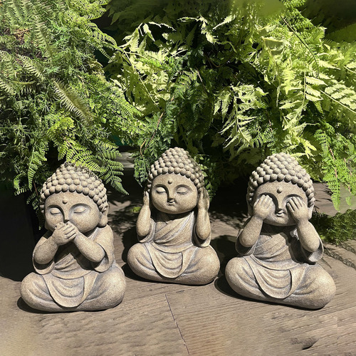3 Piece Buddha Statue Set