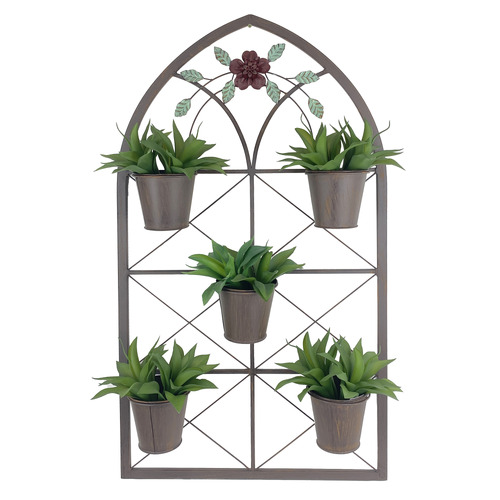 6 Piece Rustic Charm Window Wall Planter Set