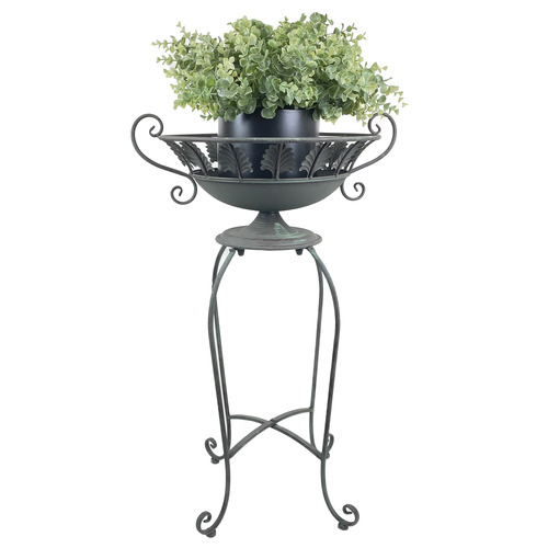 2 Piece Vintage Leaf Planter Stand