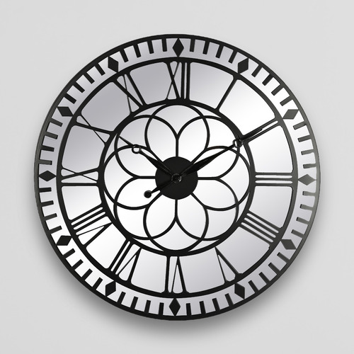 60cm Bahar Mirror Silent Wall Clock