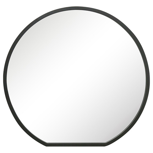 Black Ellara Round 914 x 711mm Iron Bathroom Mirror