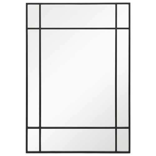 Black Jio Rectangular Iron Wall Mirror