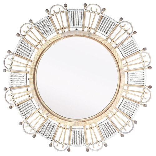 Soleira Round Bamboo & Rattan Wall Mirror