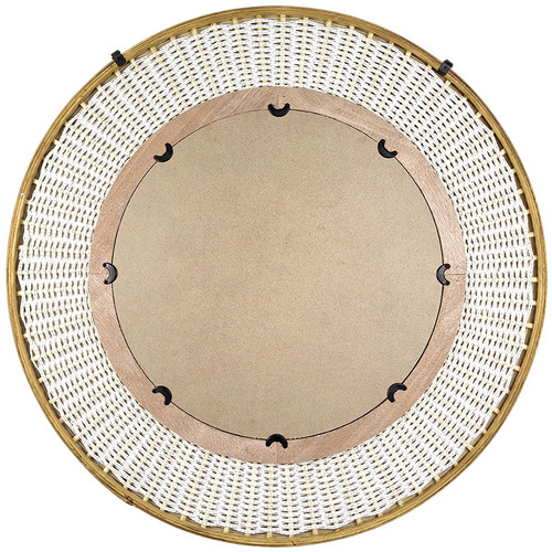 Marinel Round Bamboo & Rattan Wall Mirror