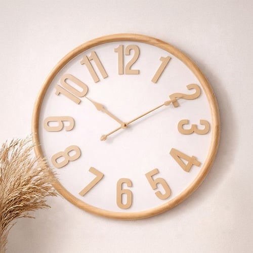 68cm Carrie Pine Wood Wall Clock