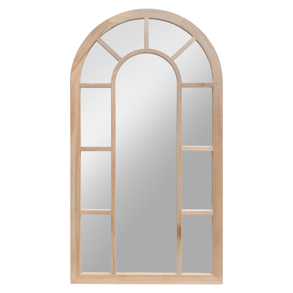 Milano Arched Paulownia Wood Wall Mirror