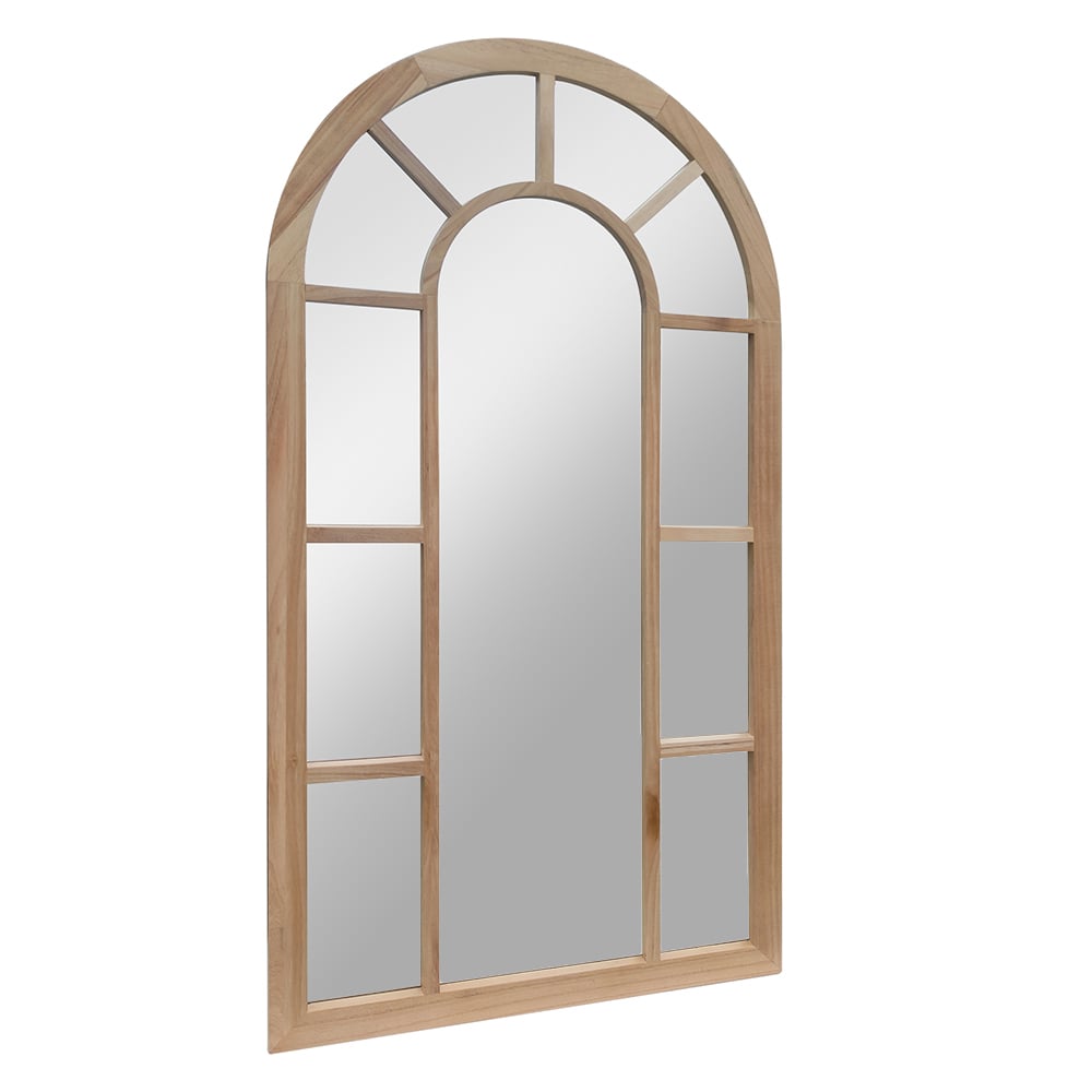 Milano Arched Paulownia Wood Wall Mirror